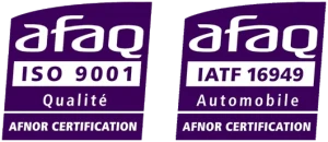 Notre système de management de la qualité est certifié ISO 9001 et IATF 16949